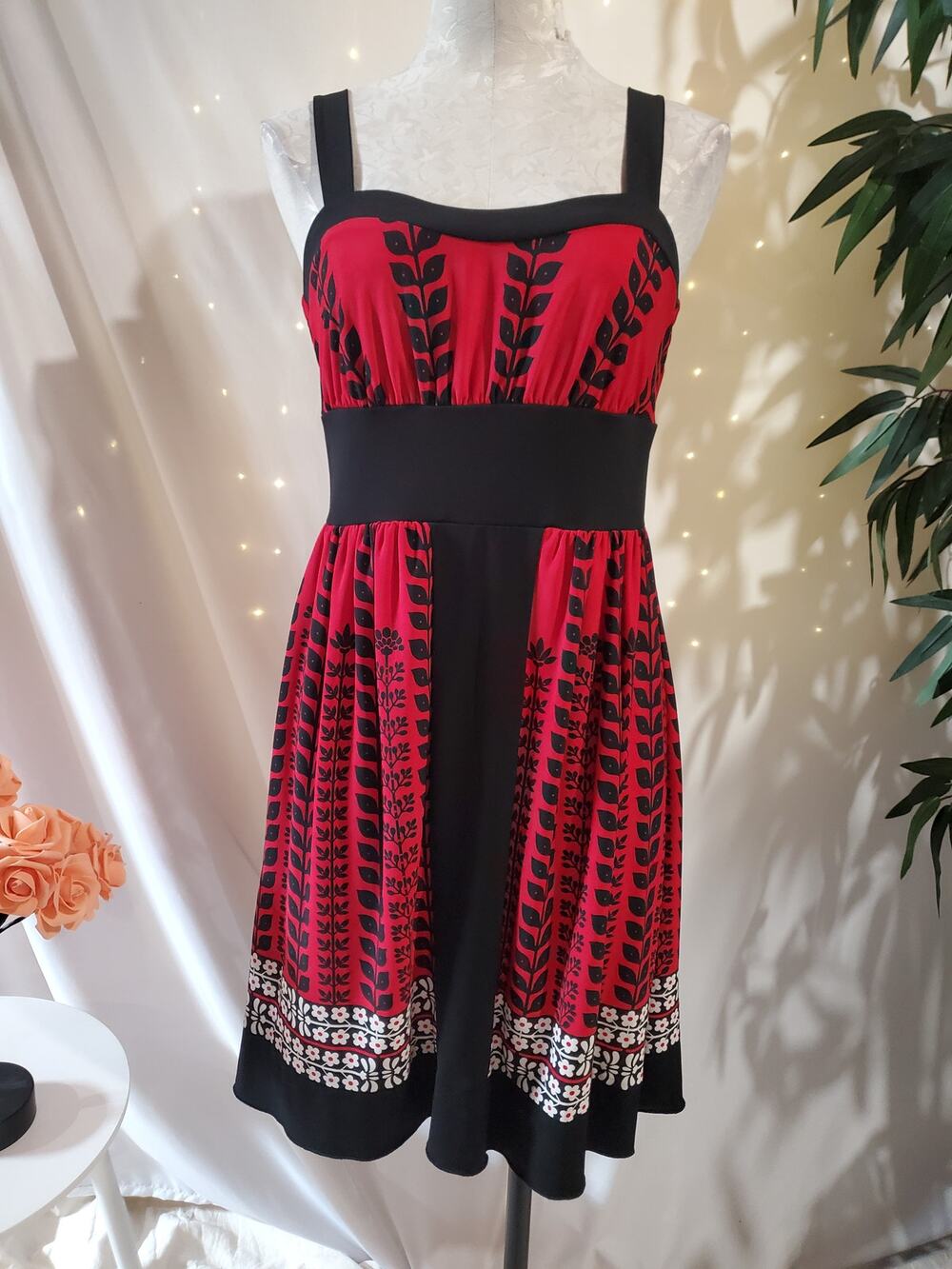Vtg Y2K Miss Bisou Babydoll Dress Size M Whimsigoth Dark Fairy Grunge Floral